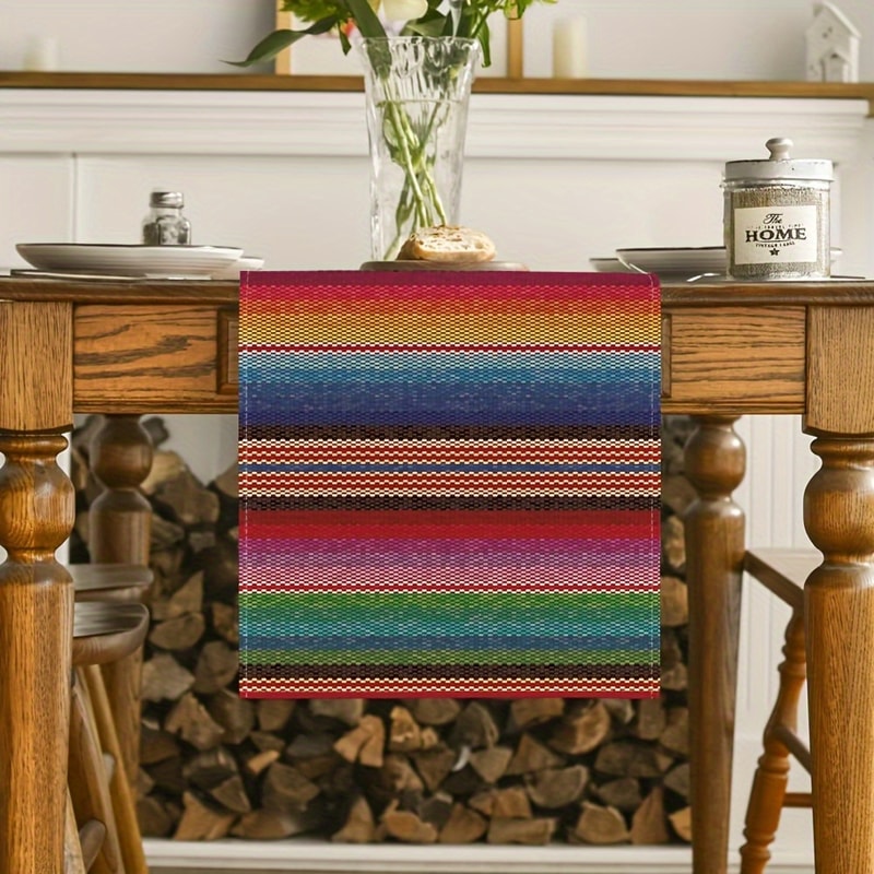 Vibrant Mexican Table Runner For Dia De Los Muertos Festive Party Decor 1