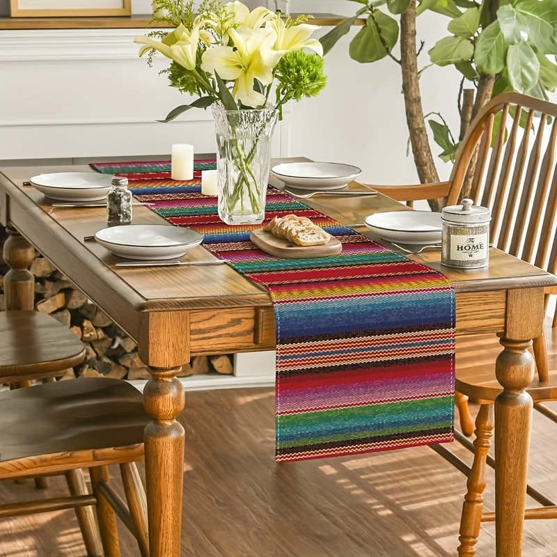 Vibrant Mexican Table Runner For Dia De Los Muertos Festive Party Decor 2