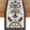 Vintage Viking Raven Linen Table Runner Nordic Kitchen Decor