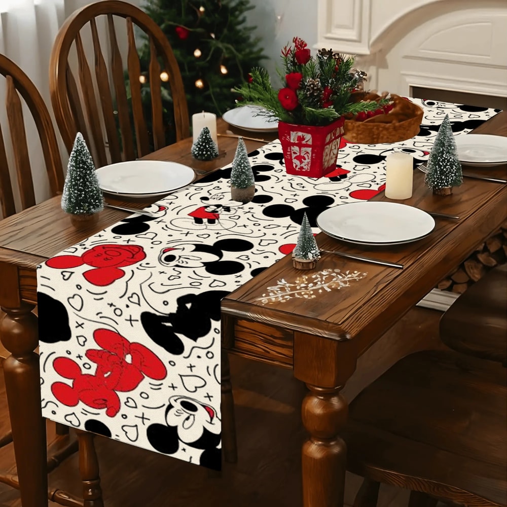 Disney Mickey Mouse Table Runner Washable Tablecloth For Family Parties 2