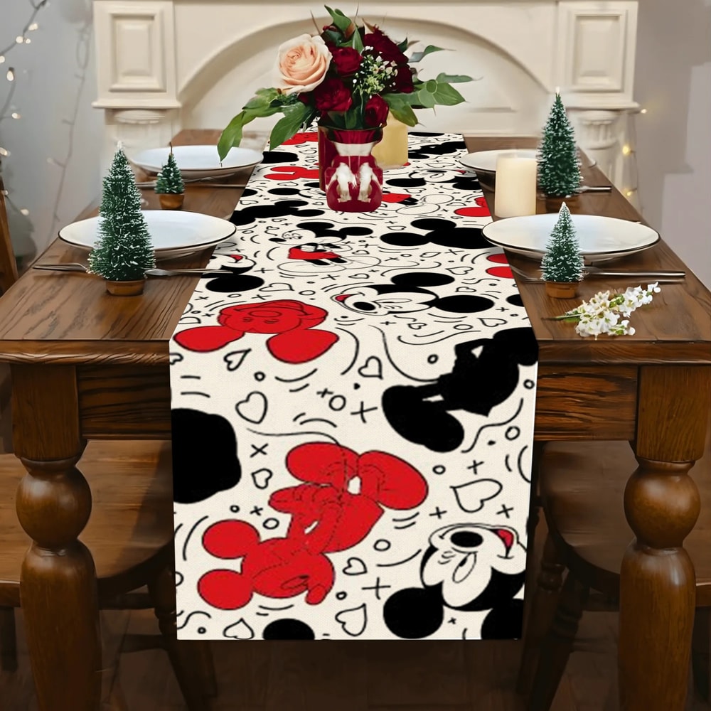 Disney Mickey Mouse Table Runner Washable Tablecloth For Family Parties 5