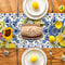 Mediterranean Lemon Blue Tile Linen Table Runner Summer Dining Decor 2