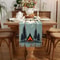 Camping Table Runner With RV Mountain Campfire Pattern Outdoor Decor 3