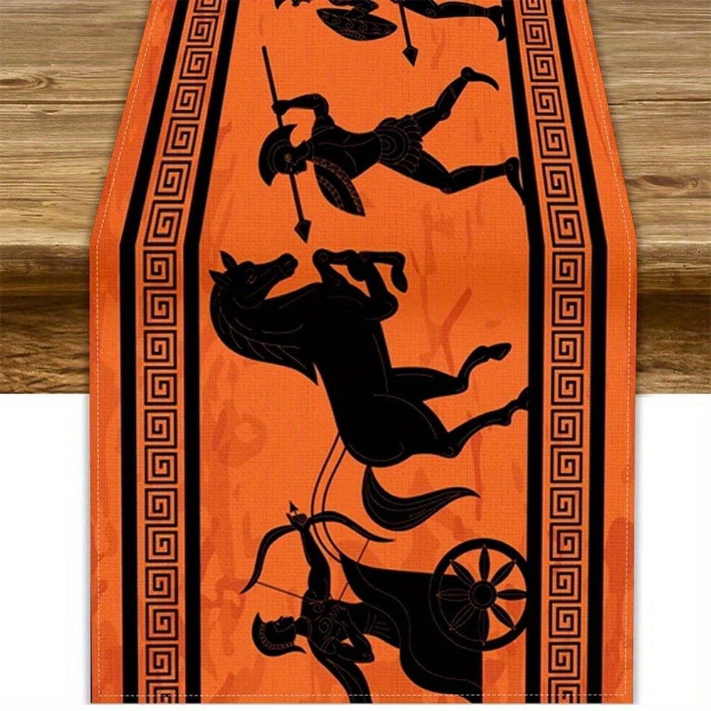Elegant Greek Table Runner Ancient Themed Dining Room Centerpiece 0