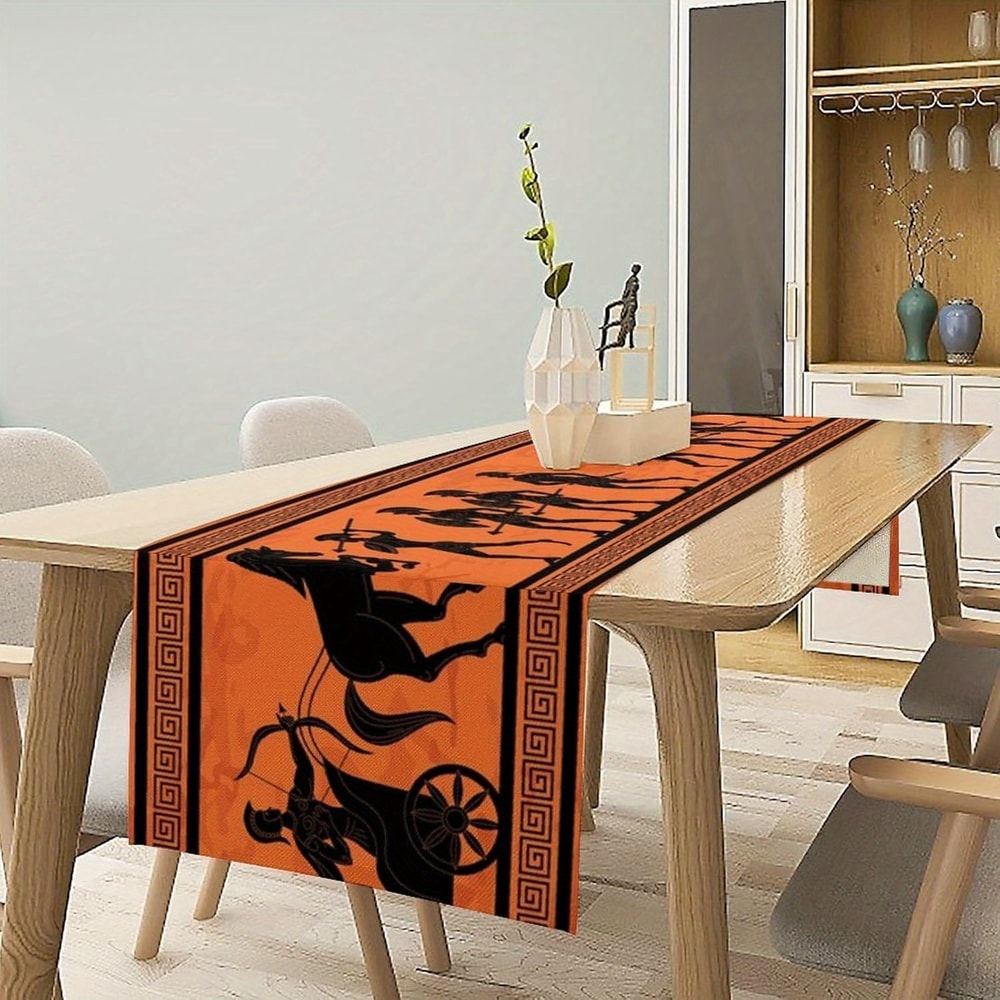 Elegant Greek Table Runner Ancient Themed Dining Room Centerpiece 1