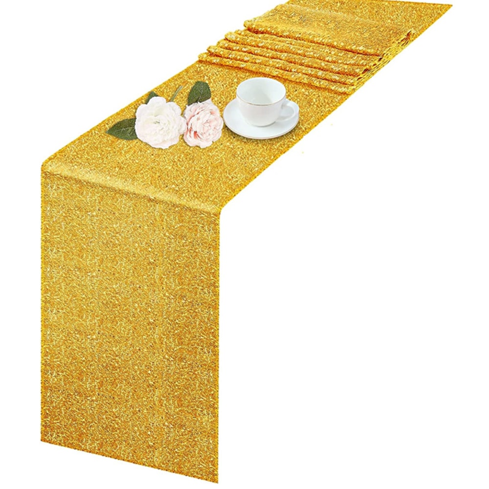 Luxury Glitter Sequin Table Runner For Weddings Parties Gold Silver Rose 3