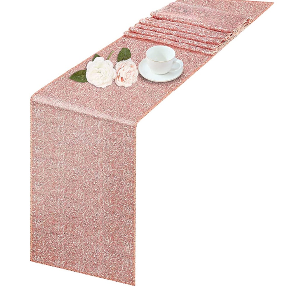 Luxury Glitter Sequin Table Runner For Weddings Parties Gold Silver Rose 8