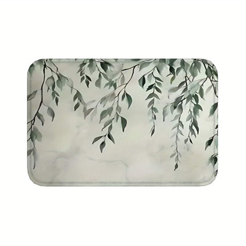 Super Absorbent Non Slip Floor Mat with Leaf Design for Bathroom & Kitchen