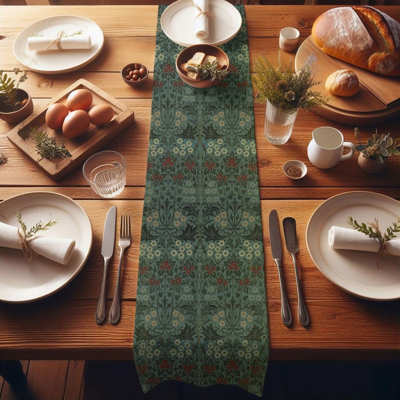 William Morris Table Runner Vintage Arts Crafts Dining Decor 0