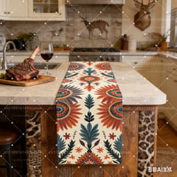 bohemian sunflower table runner ethnic farmhouse table decor