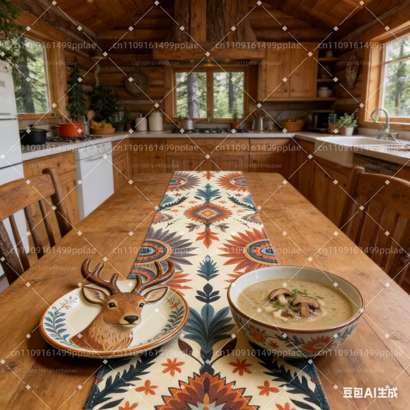 Bohemian Sunflower Table Runner Ethnic Farmhouse Table Decor 3