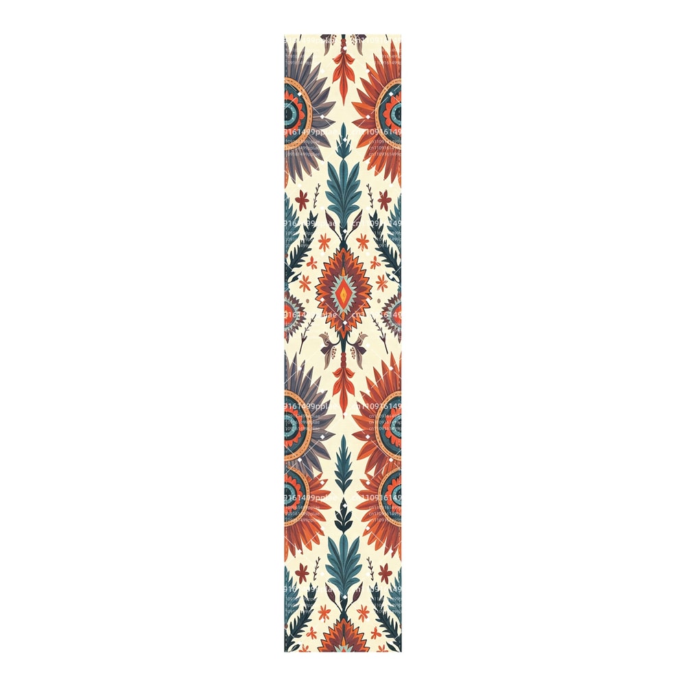 Bohemian Sunflower Table Runner Ethnic Farmhouse Table Decor 5