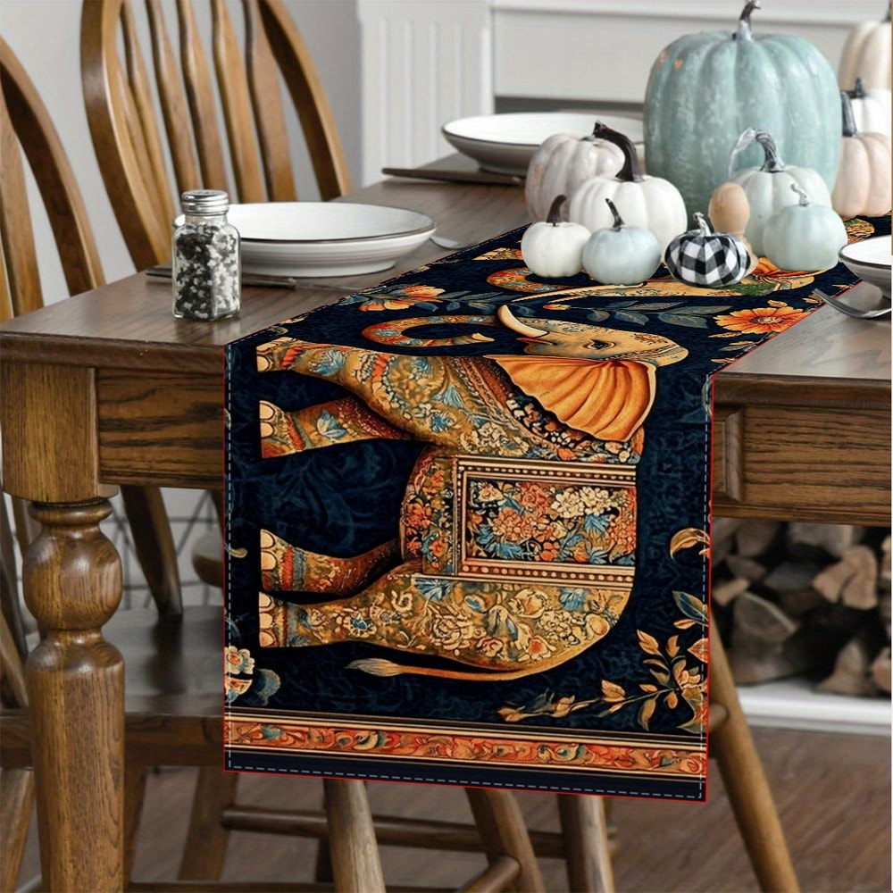 Elephant Bohemian Table Runner For Dining Table Premium Polyester Table Runner Decor 1