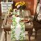 Lemon & Green Leaf Watercolor Linen Table Runner Holiday & Kitchen Dining Decor