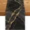 Elegant Black Gold Marble Linen Table Runner Reusable Dining Holiday Decor 0