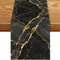 Elegant Black Gold Marble Linen Table Runner Reusable Dining Holiday Decor 0