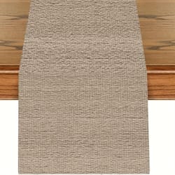 nordic textured minimalist table runner for dining room & living room solid color fabric