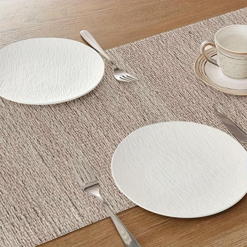 Nordic Textured Minimalist Table Runner For Dining Room Living Room Solid Color Fabric 1