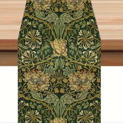 vintage linen floral table runner elegant farmhouse table decor