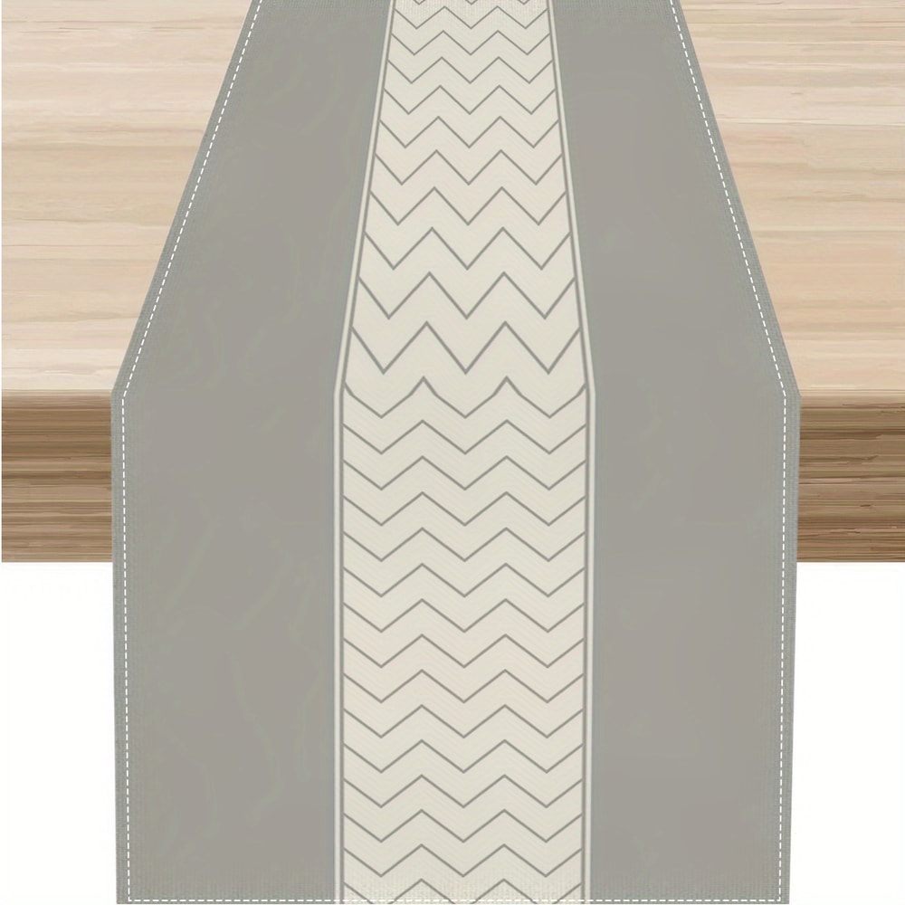 Modern Chevron Linen Table Runner Stylish Dining Holiday Table Decor 5