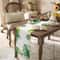 Farmhouse Palm Leaf Table Runner Reusable Dining Table Decor Linen Runner