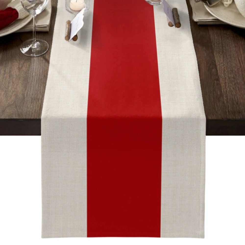 Classic Red Stripe Table Runner For Dining Table Holiday Decor 0
