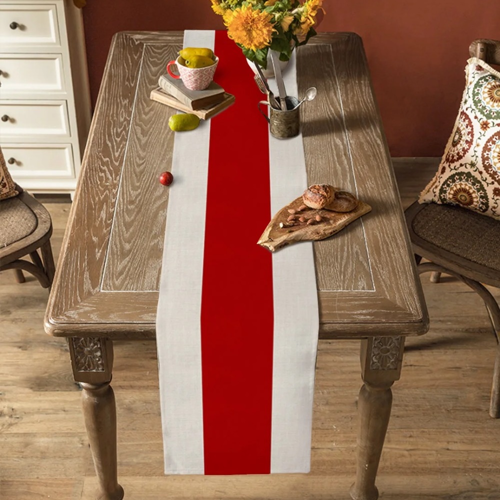 Classic Red Stripe Table Runner For Dining Table Holiday Decor 2