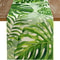 Palm Leaf Linen Table Runner For Tropical Summer Dining And Party Decor 0