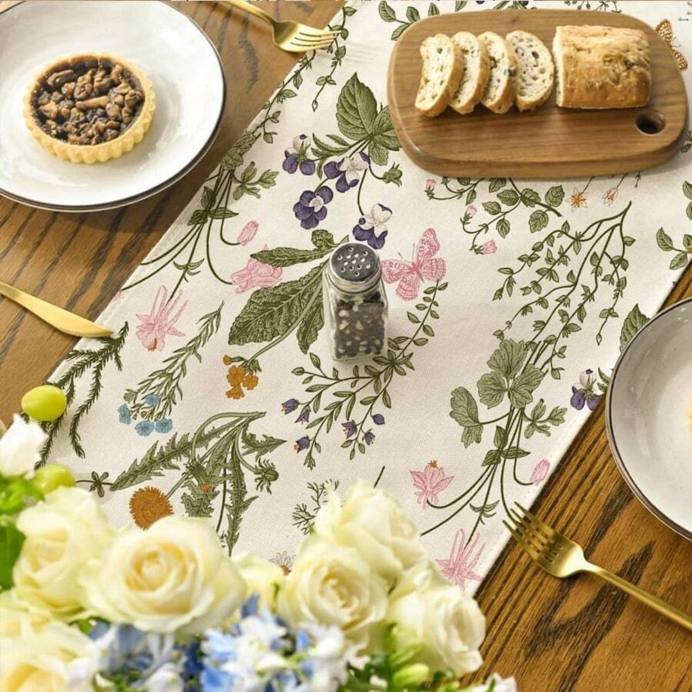 Botanical Wildflower Table Runner For Soft Floral Dining Table Decor 3
