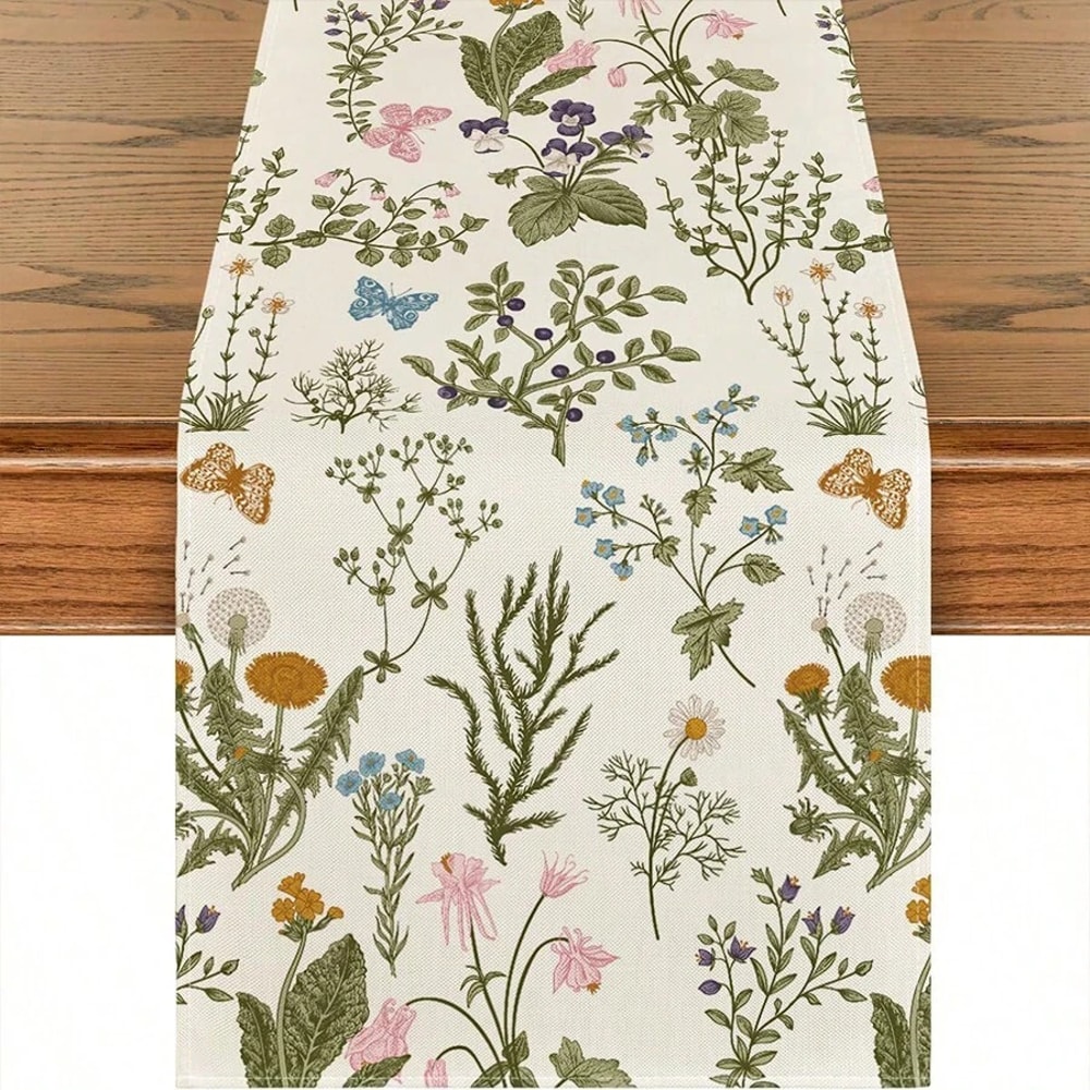 Botanical Wildflower Table Runner For Soft Floral Dining Table Decor 5