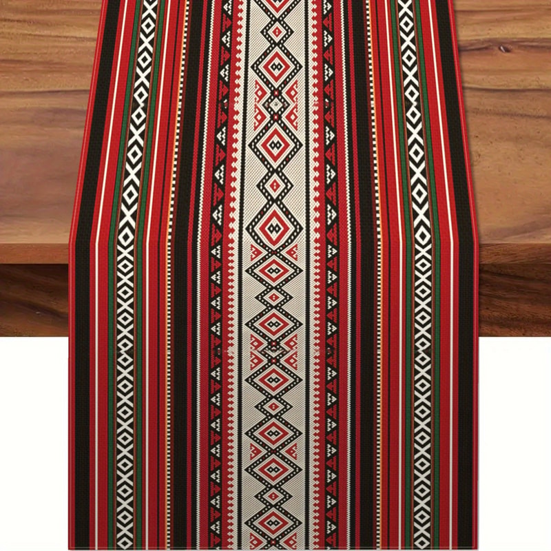 Retro Geometric Christmas Table Runner For Holiday Kitchen And Dining Decor 2