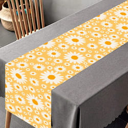 daisy table runner for first birthday and baby shower party decor