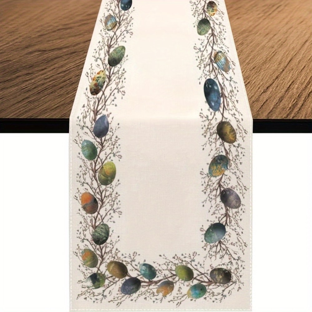 Boho Easter Egg Branch Table Runner For Natural Spring Dining Decor 5