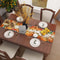 Buffalo Plaid Fall Table Runner with Pumpkin Leaves for Thanksgiving Dining Decor