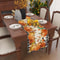 Buffalo Plaid Fall Table Runner with Pumpkin Leaves for Thanksgiving Dining Decor
