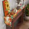 Buffalo Plaid Fall Table Runner with Pumpkin Leaves for Thanksgiving Dining Decor