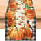 Buffalo Plaid Fall Table Runner with Pumpkin Leaves for Thanksgiving Dining Decor