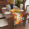 Buffalo Plaid Fall Table Runner with Pumpkin Leaves for Thanksgiving Dining Decor