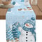 Snowman Christmas Table Runner Linen Winter Dining Decor