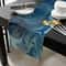 Blue Gold Marble Agate Linen Table Runner For Dining Tables And Dressers 1