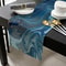 Blue Gold Marble Agate Linen Table Runner For Dining Tables And Dressers 1