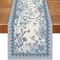 Spring Bird And Floral Linen Table Runner For Kitchen Dining Decor 0
