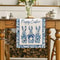 Easter Table Runner Blue Floral Bunny Linen Spring Table Decor 1