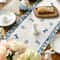 Easter Table Runner Blue Floral Bunny Linen Spring Table Decor 3