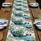 Peacock Ink Art Linen Table Runner For Elegant Chinese Dining Decor 2