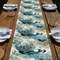 Peacock Ink Art Linen Table Runner For Elegant Chinese Dining Decor 2