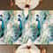 Peacock Ink Art Linen Table Runner For Elegant Chinese Dining Decor 3