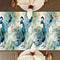 Peacock Ink Art Linen Table Runner For Elegant Chinese Dining Decor 3