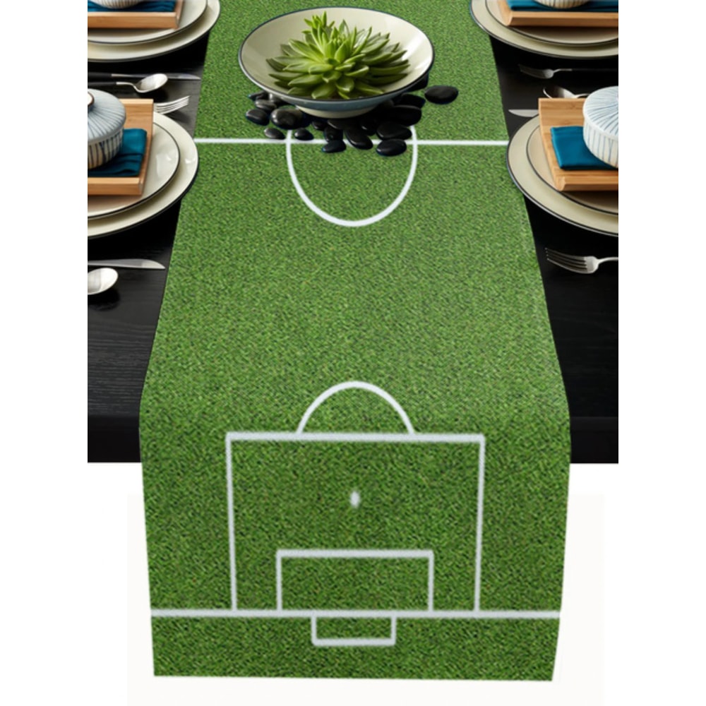 Football Field Table Runner For Game Day Parties And Dining Decor 4
