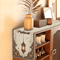 Ramadan Eid Mubarak Linen Table Runner With Gold Star Lantern Design 3